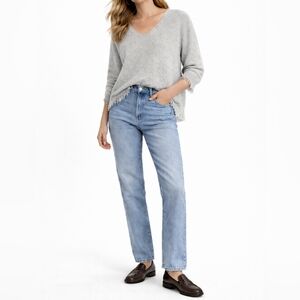 FREE PEOPLE Fringe Hem Wool Blend Knit Sweater | M | Heather Gray | Cozy Boho